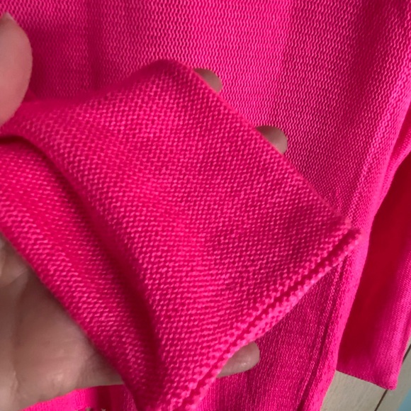 Lilly Pulitzer Tatum Long Fringe Hem Cardigan Hot Pink Sz Medium - Picture 11 of 13
